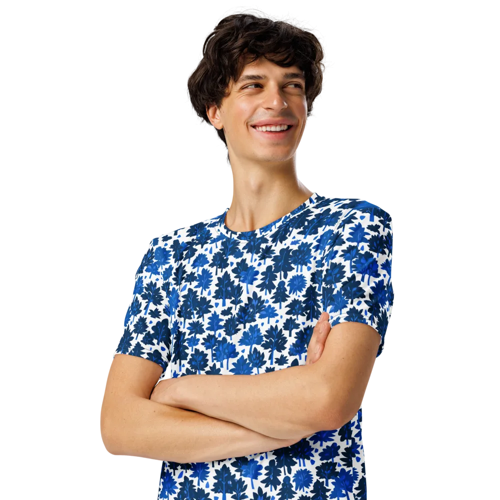 Bluewood Scatter on Men's Crew Neck T-Shirt — Left Front