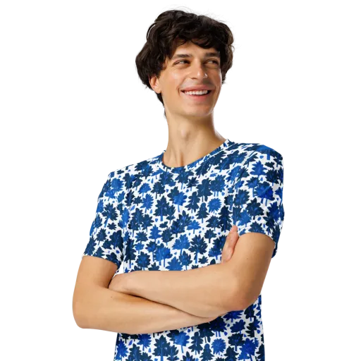 Bluewood Scatter on a Men's Crew Neck T-Shirt