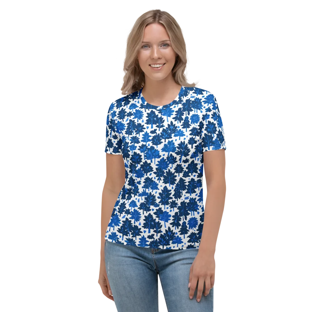 Bluewood Scatter on Women's Crew Neck T-Shirt — Front