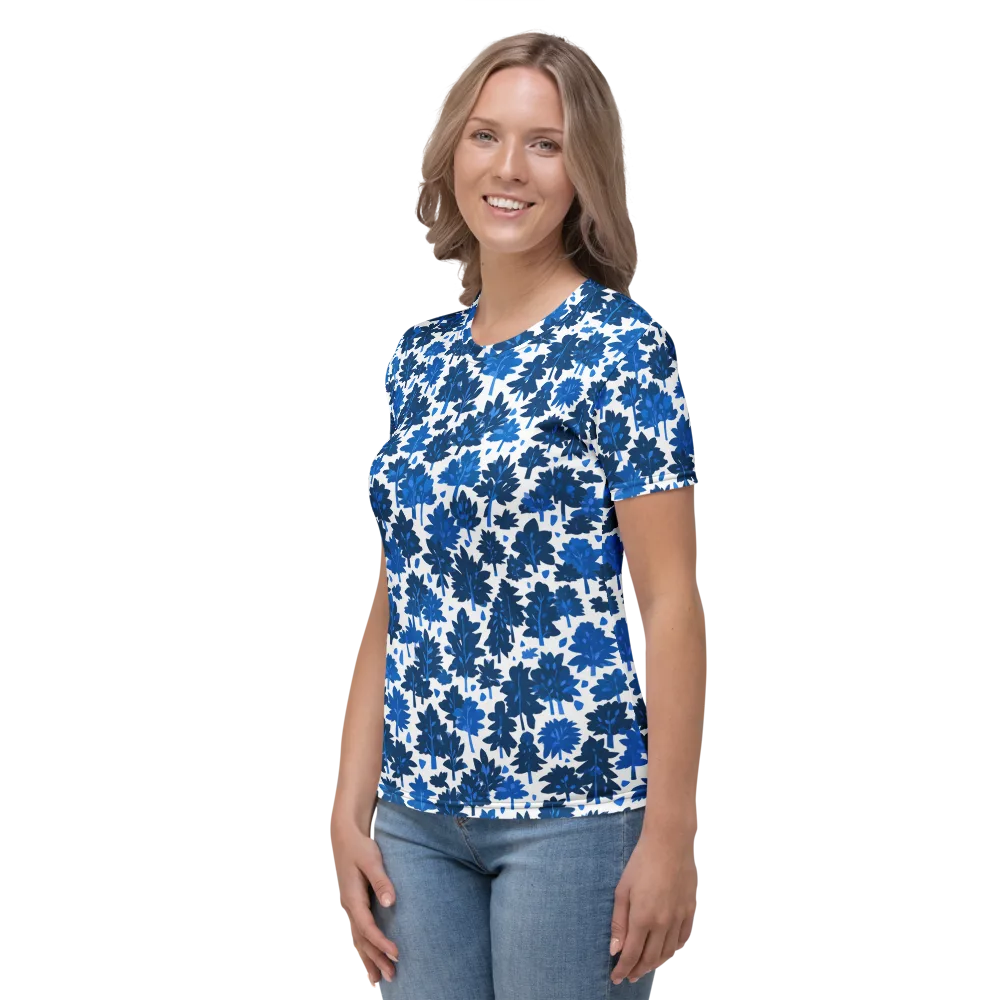 Bluewood Scatter on Women's Crew Neck T-Shirt — Left