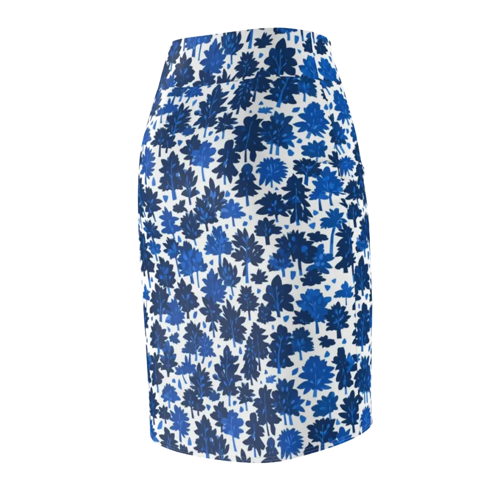 Bluewood Scatter on Pencil Skirt — Back Side