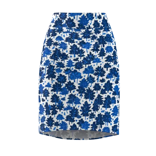 Bluewood Scatter on a Pencil Skirt