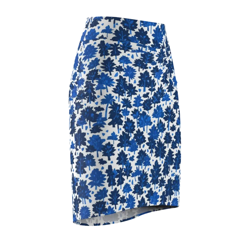 Bluewood Scatter on Pencil Skirt — Front Side