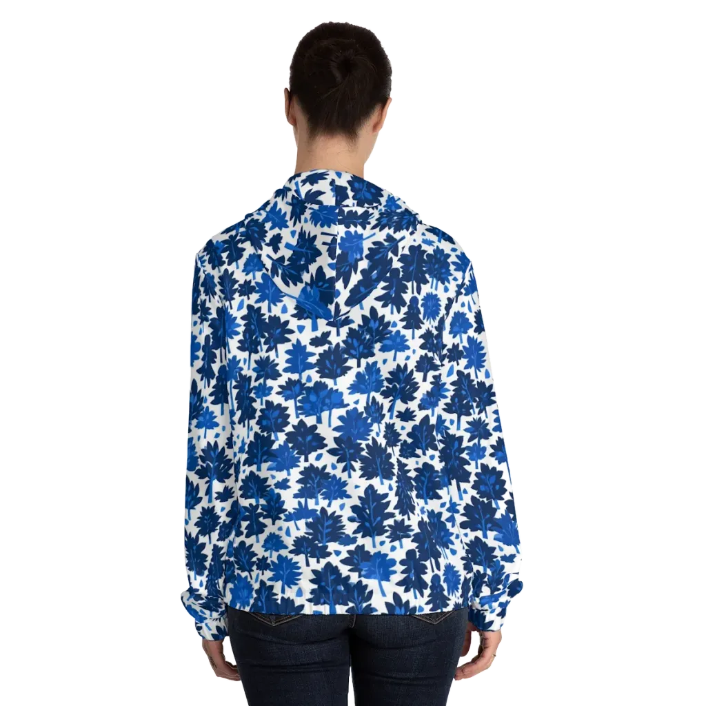 Bluewood Scatter on Women's Full-Zip Hoodie — Back On Person