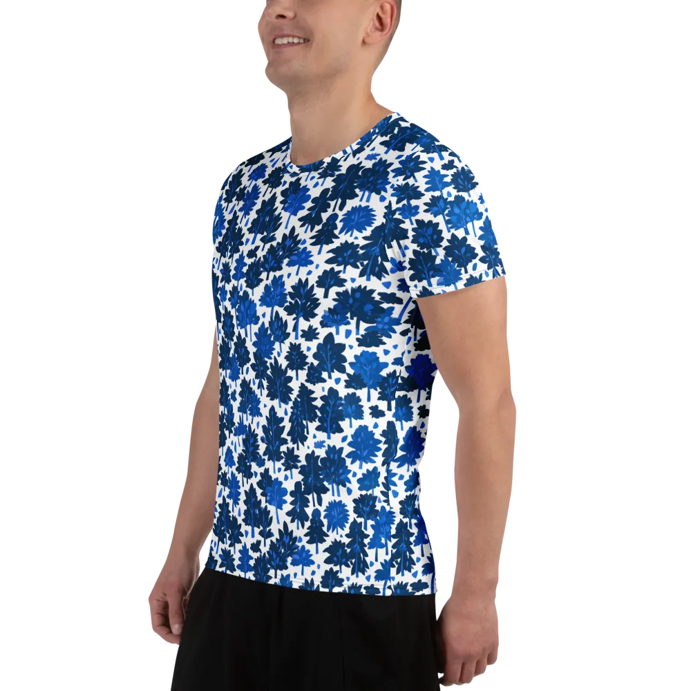 Bluewood Scatter on Men's Athletic T-Shirt — Left