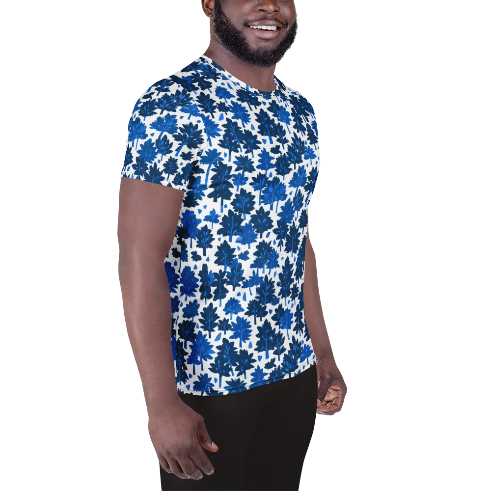 Bluewood Scatter on Men's Athletic T-Shirt — Right