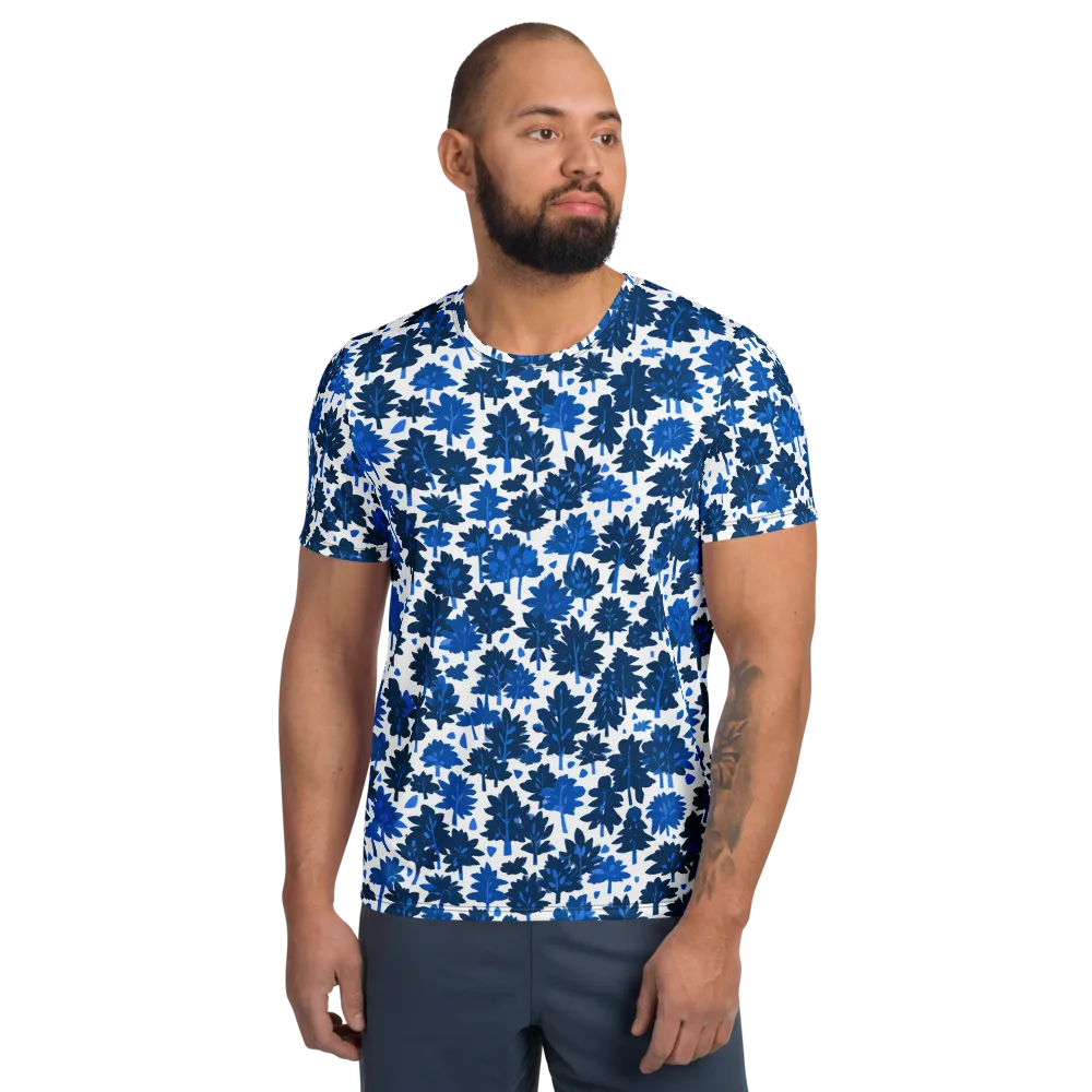 Bluewood Scatter on Men's Athletic T-Shirt — Front