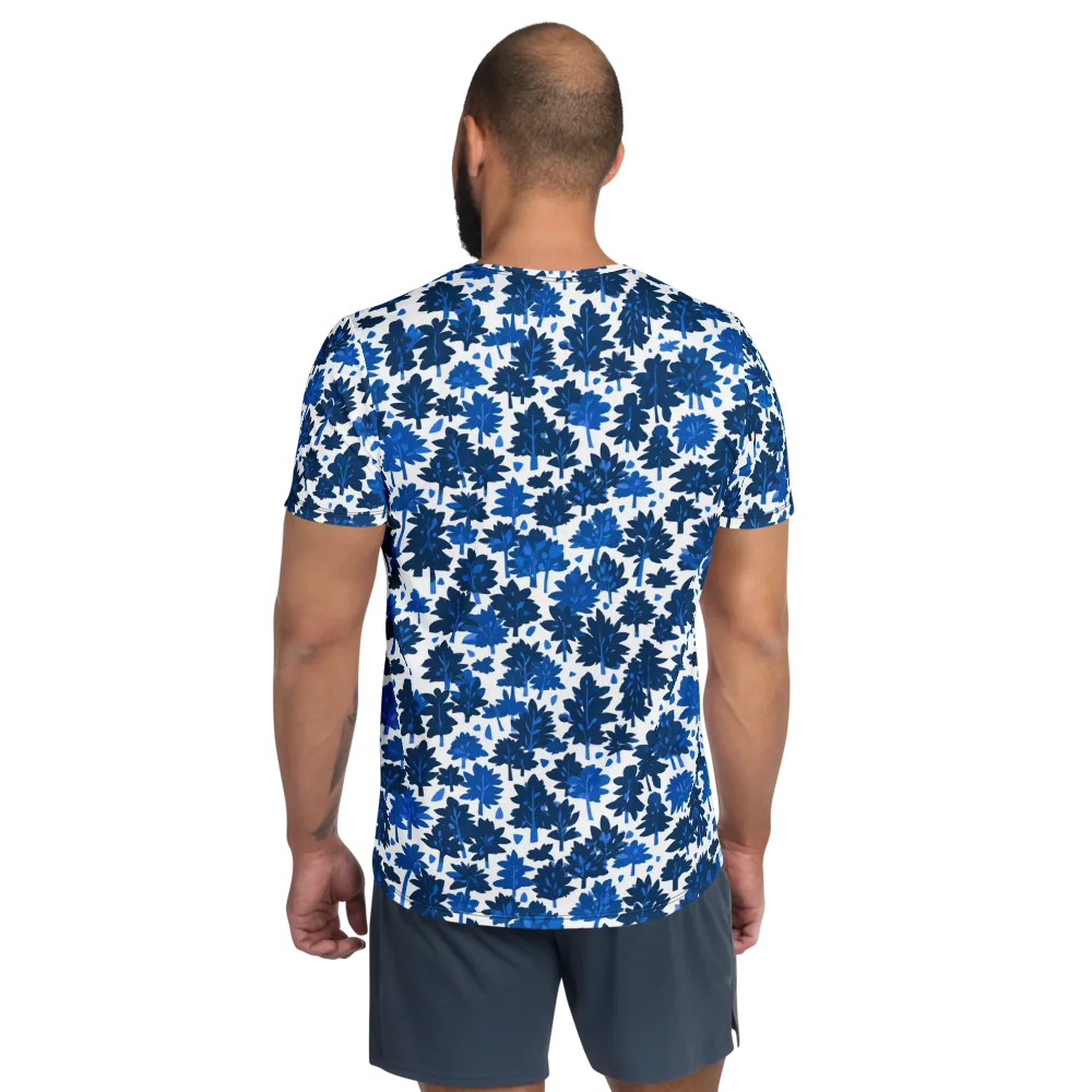 Bluewood Scatter on Men's Athletic T-Shirt — Back