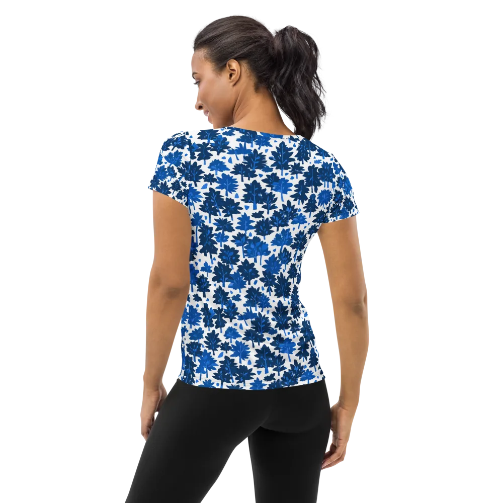 Bluewood Scatter on Women's Athletic T-Shirt — Back