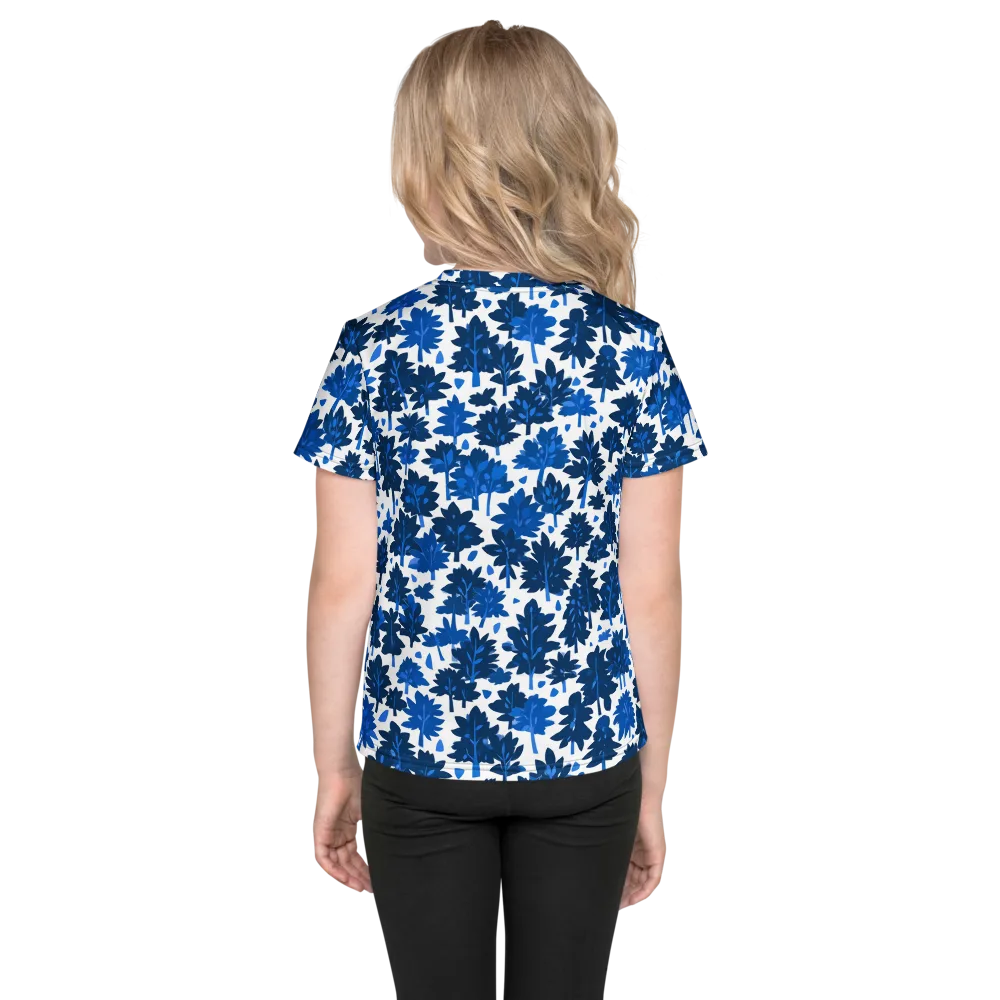 Bluewood Scatter on Kids Crew Neck T-Shirt — Back