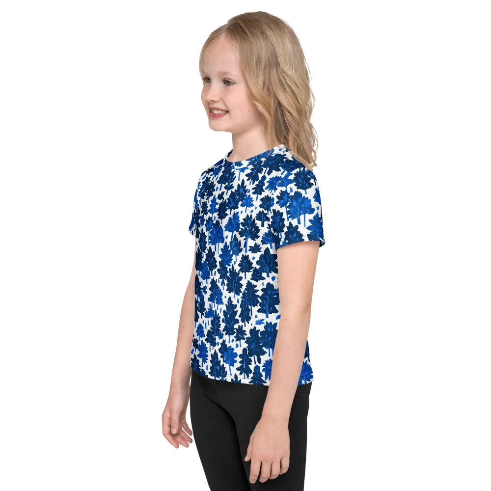 Bluewood Scatter on Kids Crew Neck T-Shirt — Left