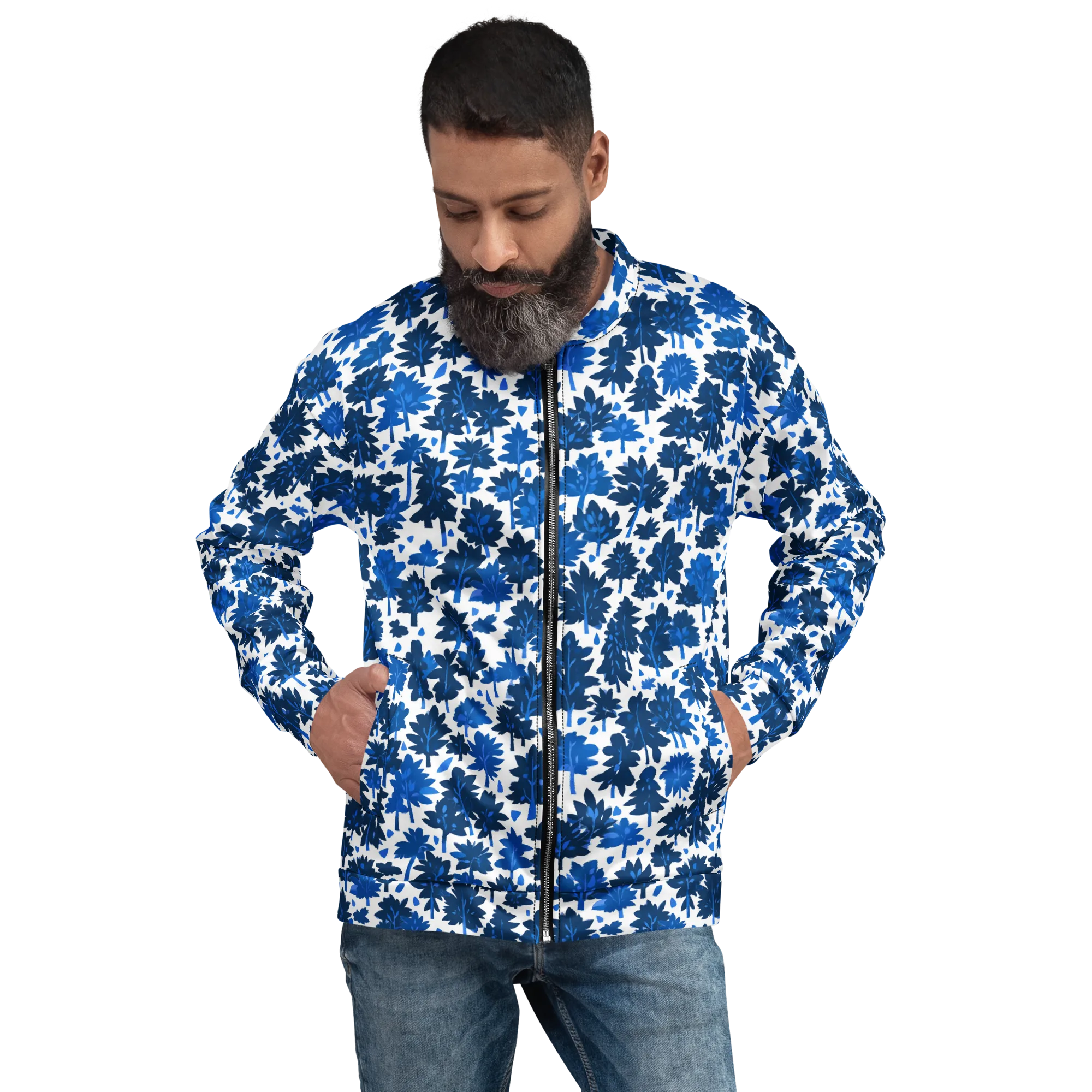 Bluewood Scatter on Bomber Jacket — Front