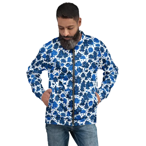 Bluewood Scatter on a Bomber Jacket