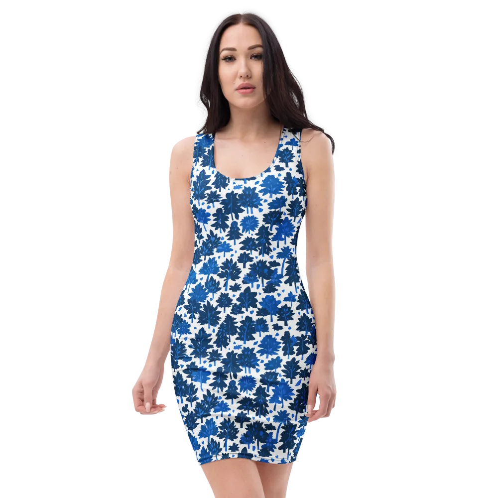 Bluewood Scatter on Bodycon Dress — Front