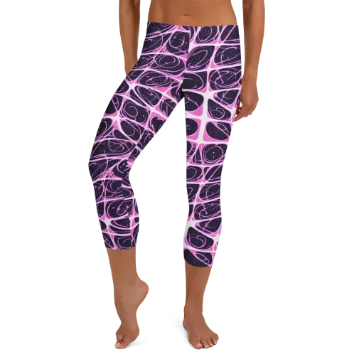 Pink Nebula on a Capri Leggings