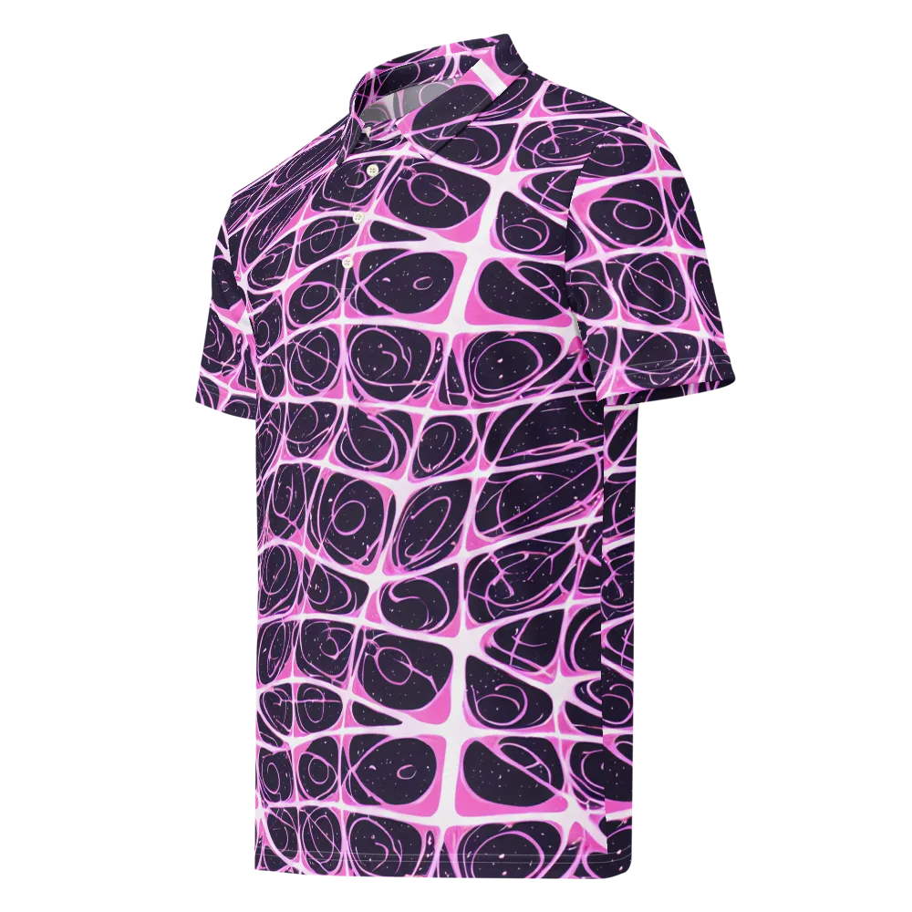 Pink Nebula on Men's Slim Fit Polo Shirt — Left Front