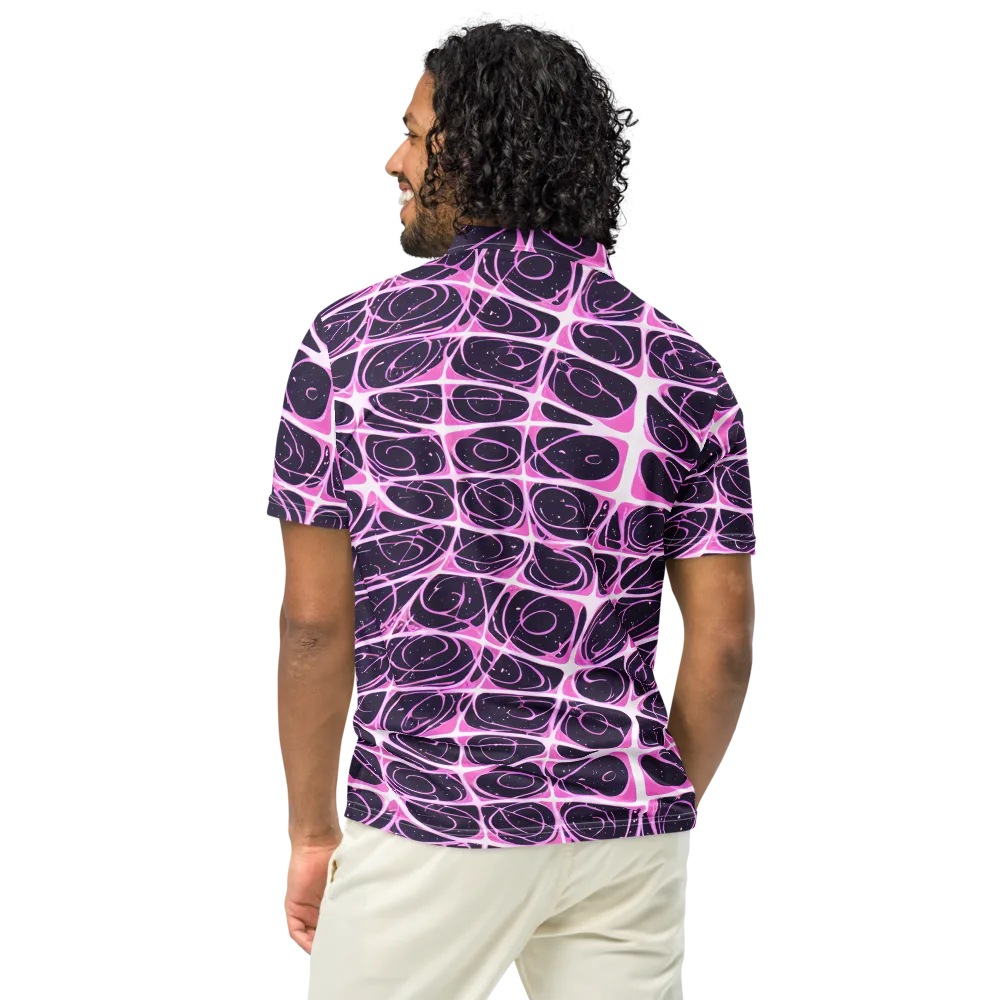 Pink Nebula on Men's Slim Fit Polo Shirt — Back