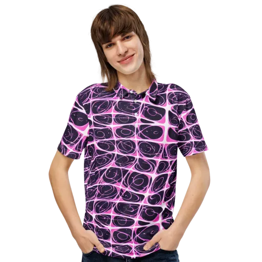 Pink Nebula on a Men's Slim Fit Polo Shirt