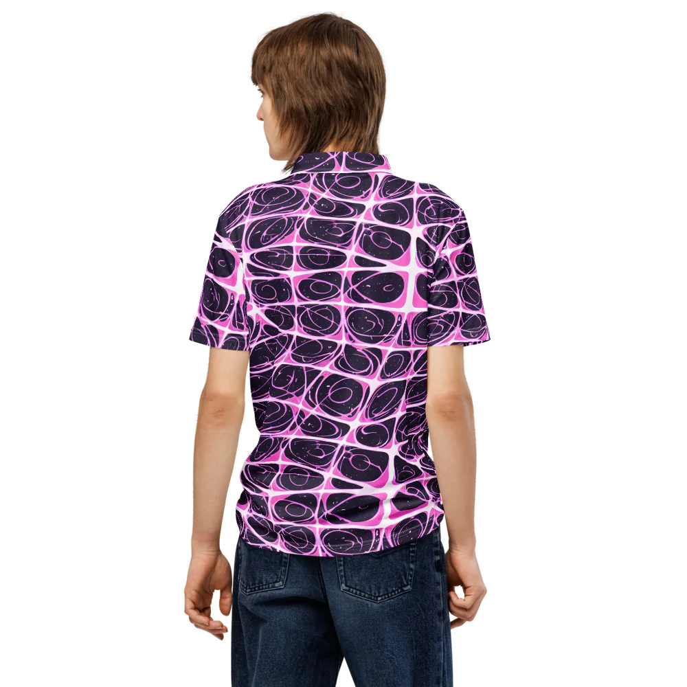 Pink Nebula on Men's Slim Fit Polo Shirt — Back