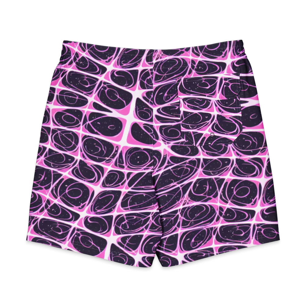 Pink Nebula on Men's Board Shorts — Back