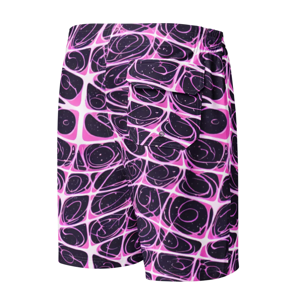 Pink Nebula on Men's Board Shorts — Back