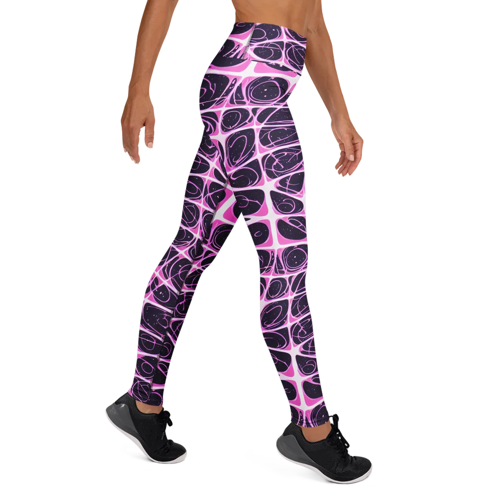 Pink Nebula on Yoga Leggings — Right