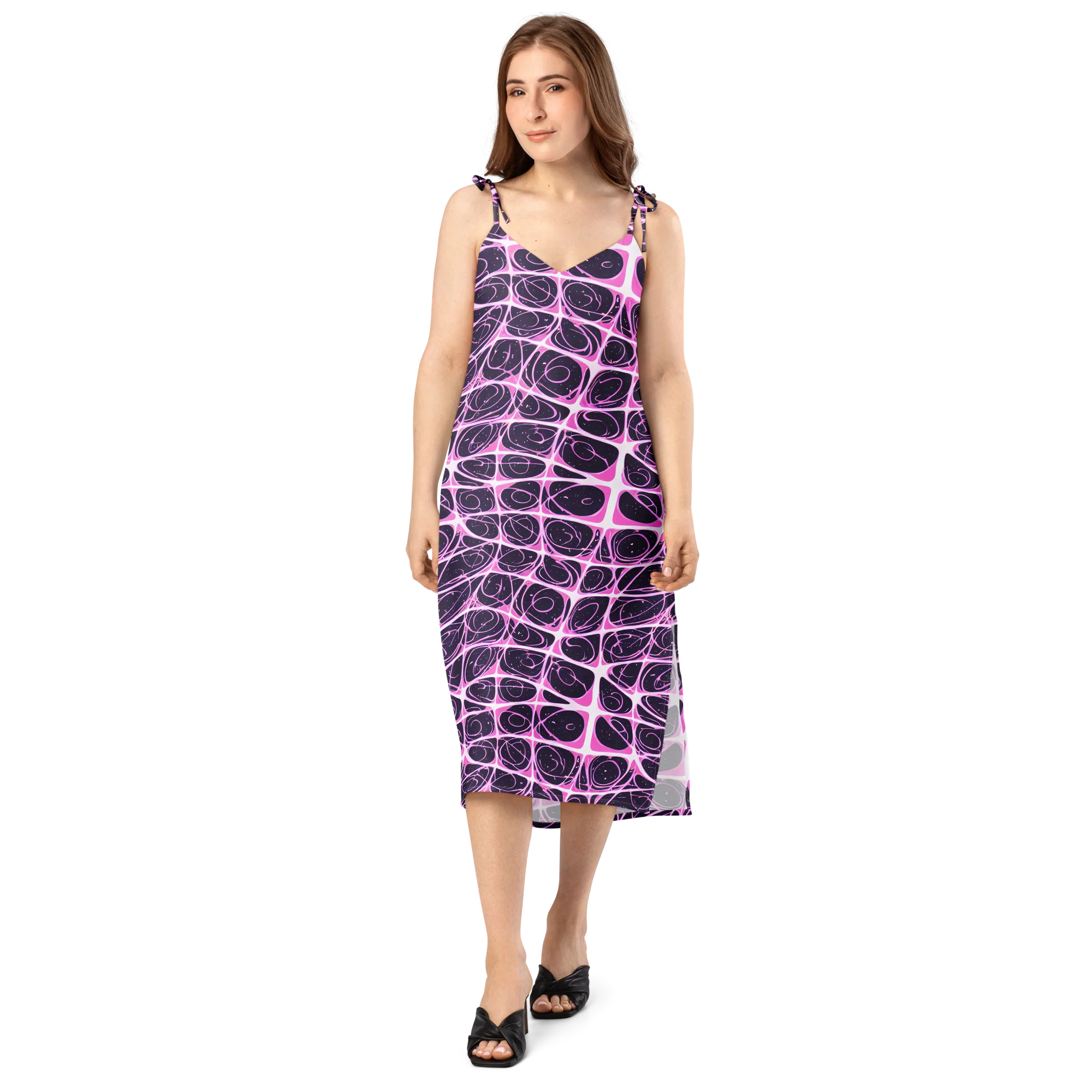 Pink Nebula on Slip Dress — Front