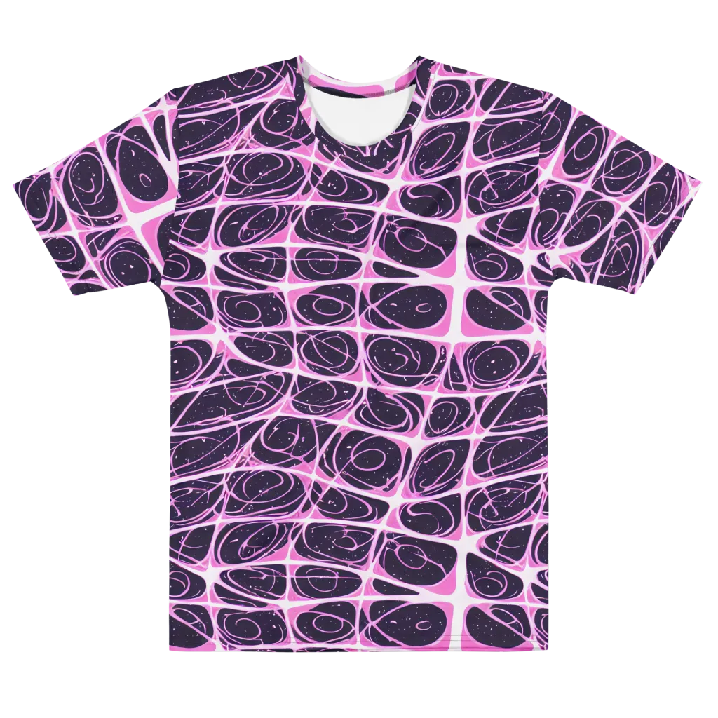 Pink Nebula on Men's Cotton Crew Neck T-Shirt — Front