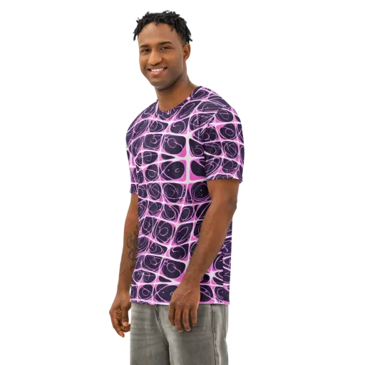 Pink Nebula on a Men's Cotton Crew Neck T-Shirt