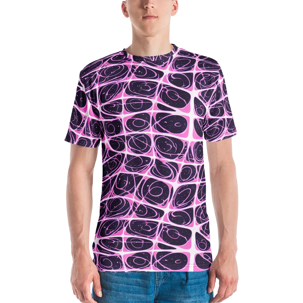 Pink Nebula on Men's Crew Neck T-Shirt — Front