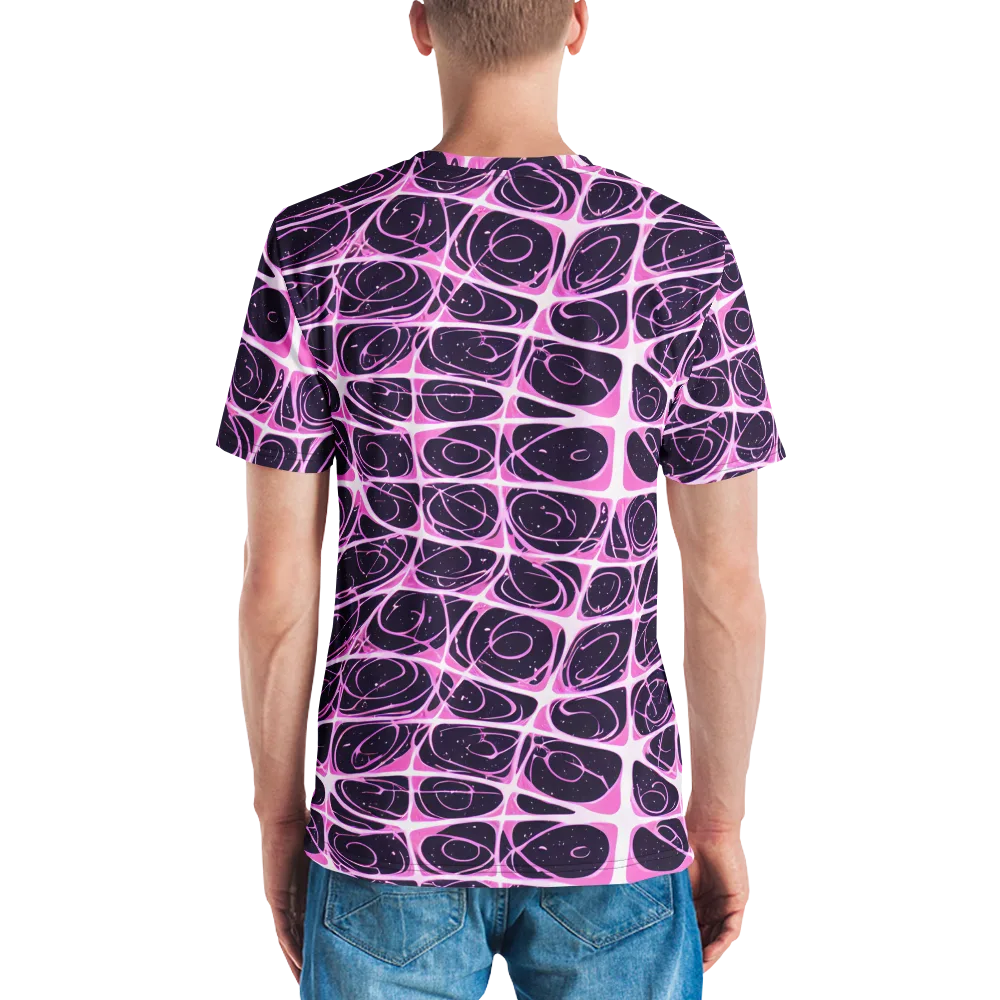 Pink Nebula on Men's Crew Neck T-Shirt — Back