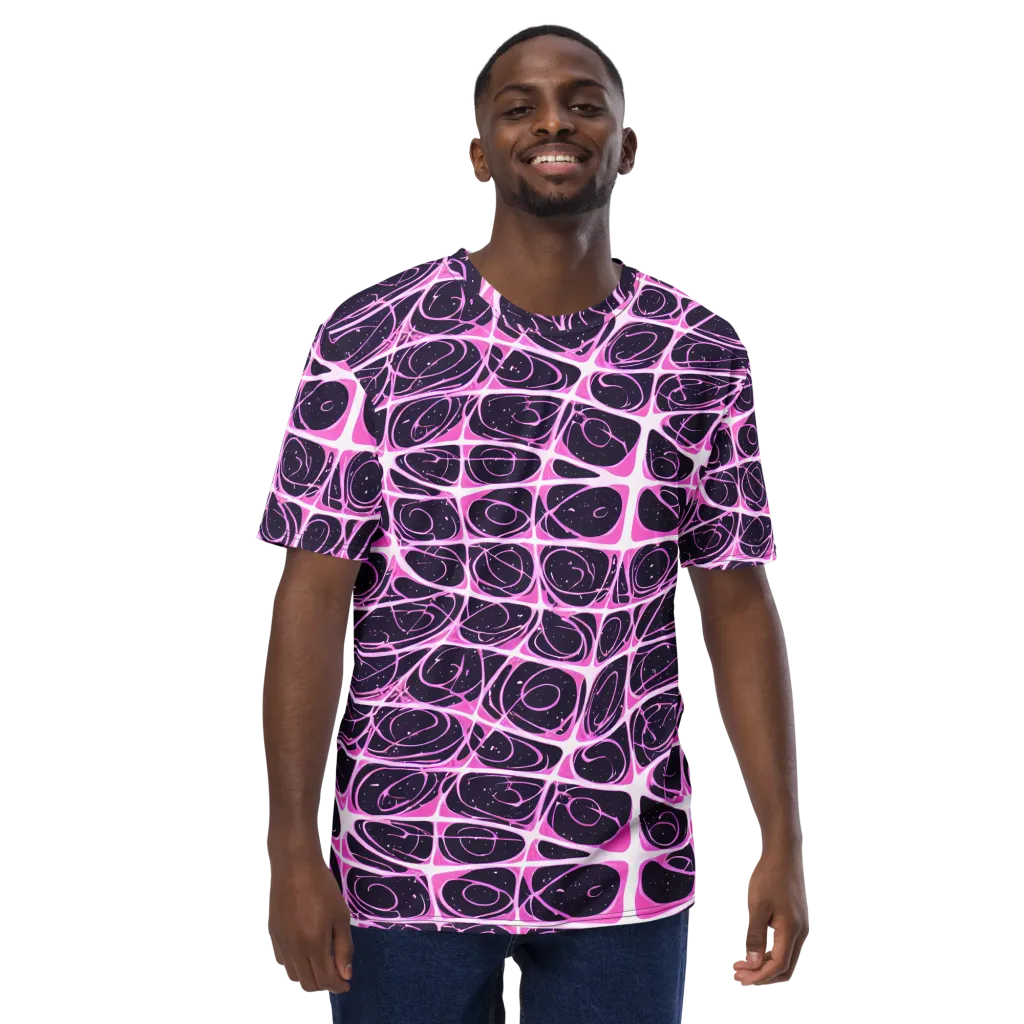 Pink Nebula on Men's Crew Neck T-Shirt — Front