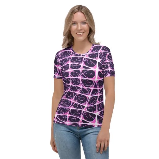 Pink Nebula on a Women's Crew Neck T-Shirt