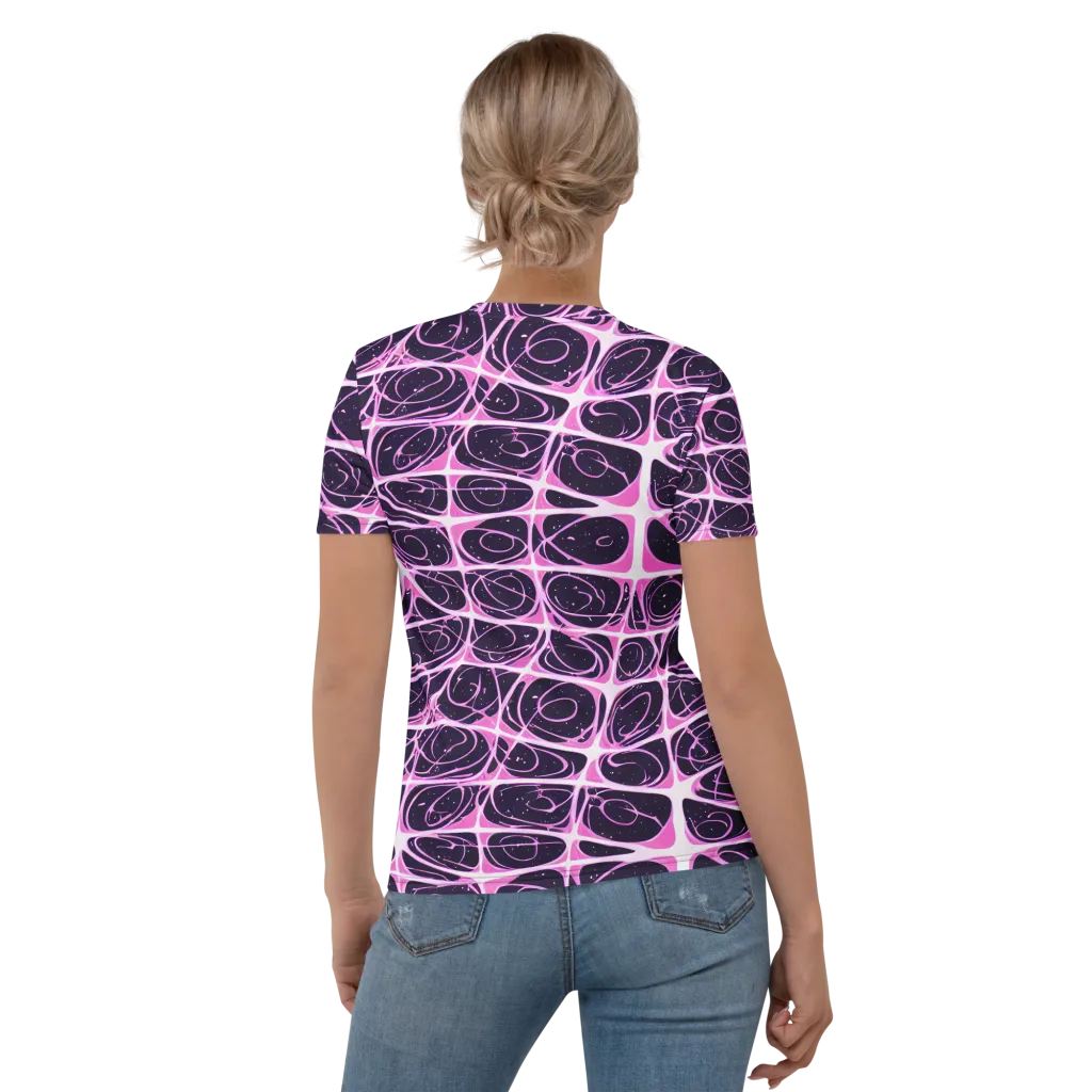 Pink Nebula on Women's Crew Neck T-Shirt — Back