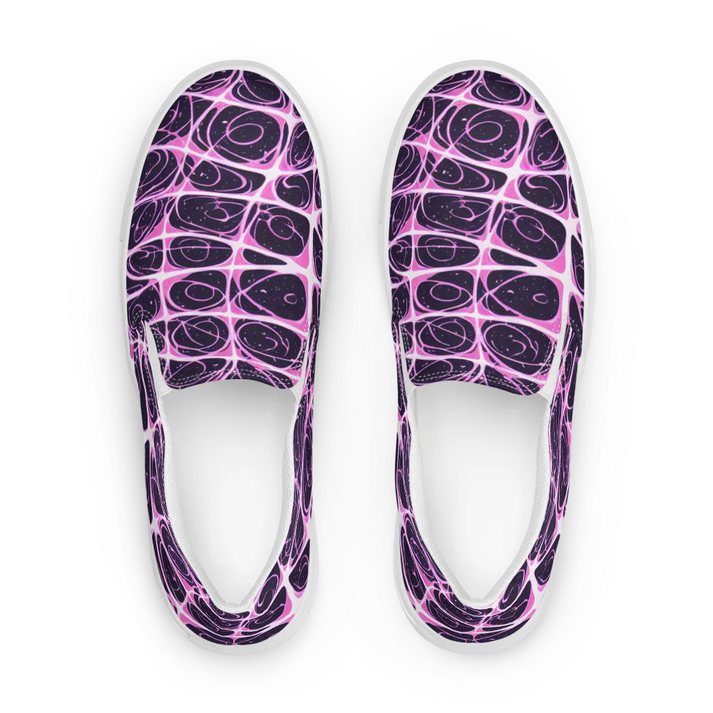 Pink Nebula on Men's Slip-On Canvas Shoes — Front