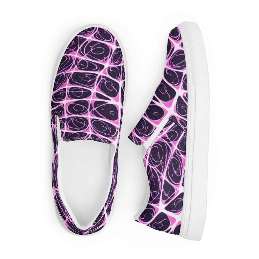 Pink Nebula on Men's Slip-On Canvas Shoes — Front