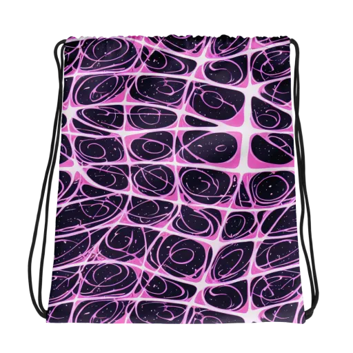 Pink Nebula on a Drawstring Bag