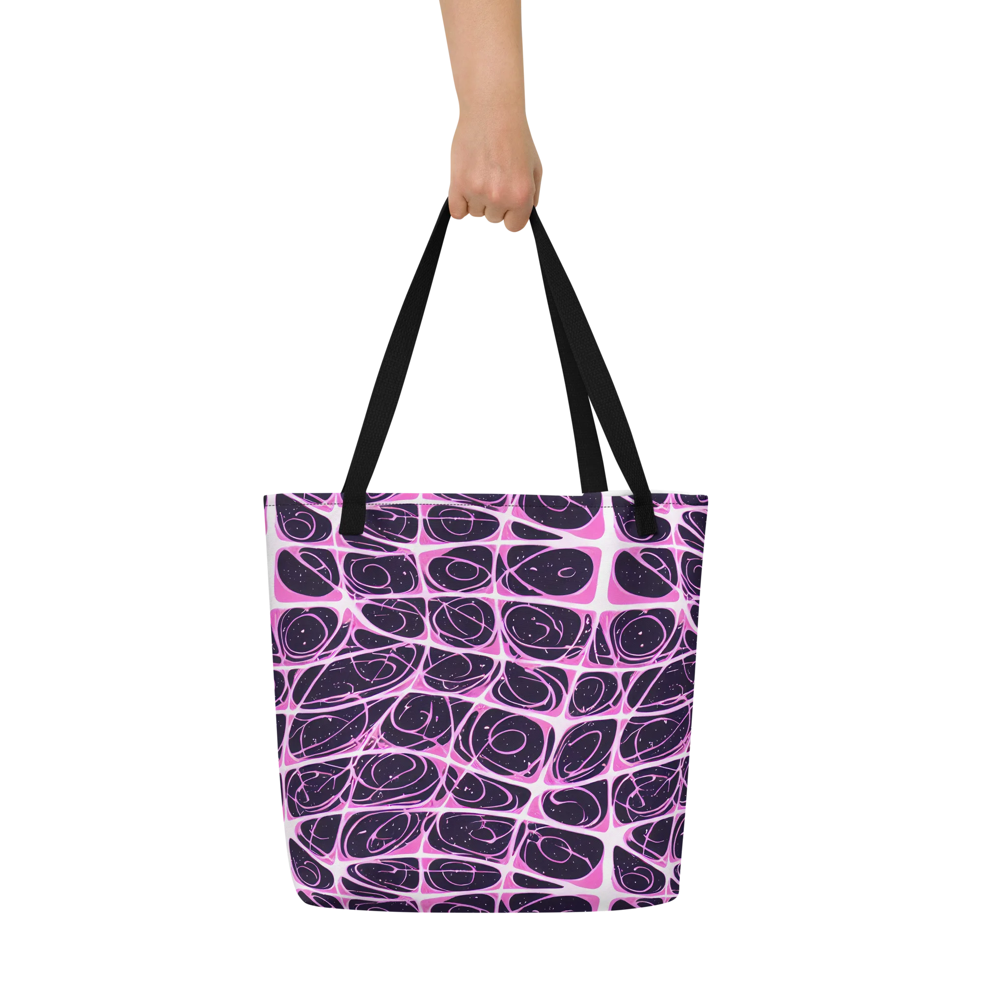 Pink Nebula on Large Tote Bag W/ Pocket — Front