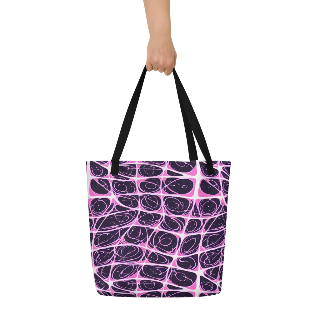 Pink Nebula on Large Tote Bag W/ Pocket — Front