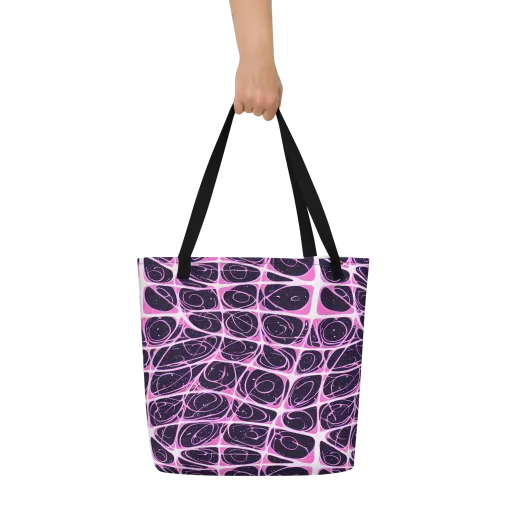 Pink Nebula on a Large Tote Bag W/ Pocket