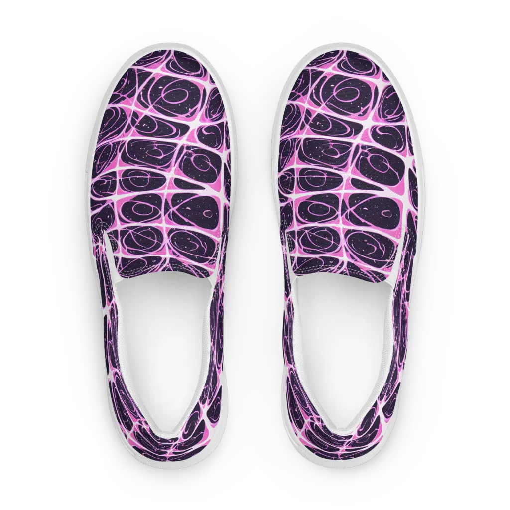 Pink Nebula on Women's Slip-On Canvas Shoes — Front