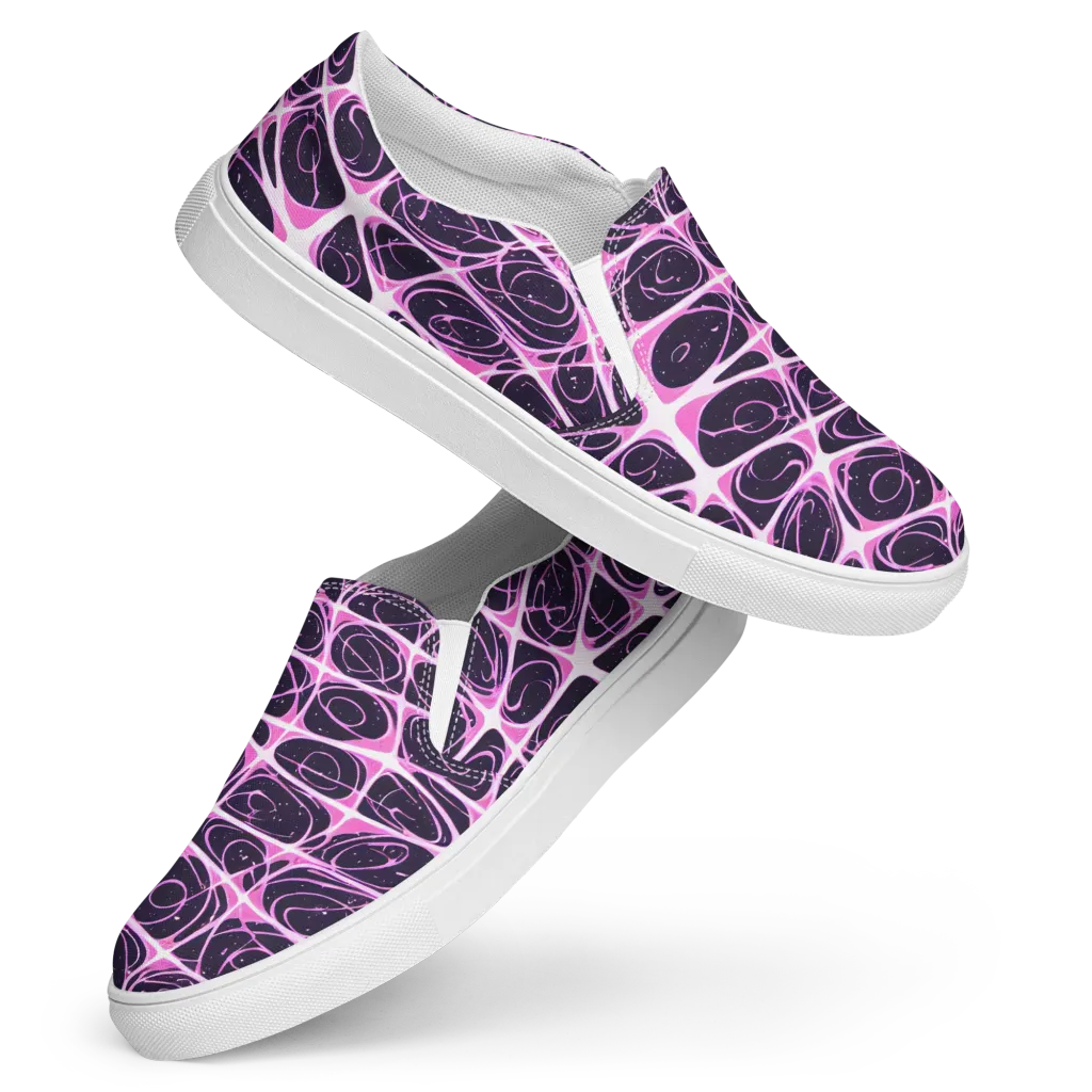 Pink Nebula on Women's Slip-On Canvas Shoes — Front