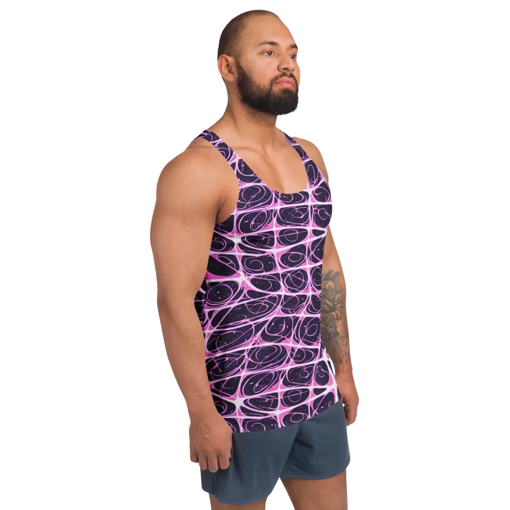 Pink Nebula on Men's Tank Top — Right Front