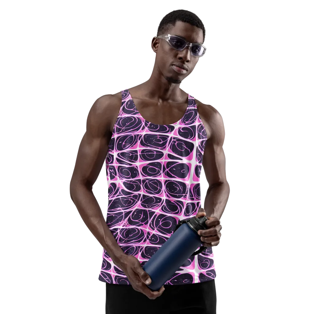 Pink Nebula on Men's Tank Top — Front