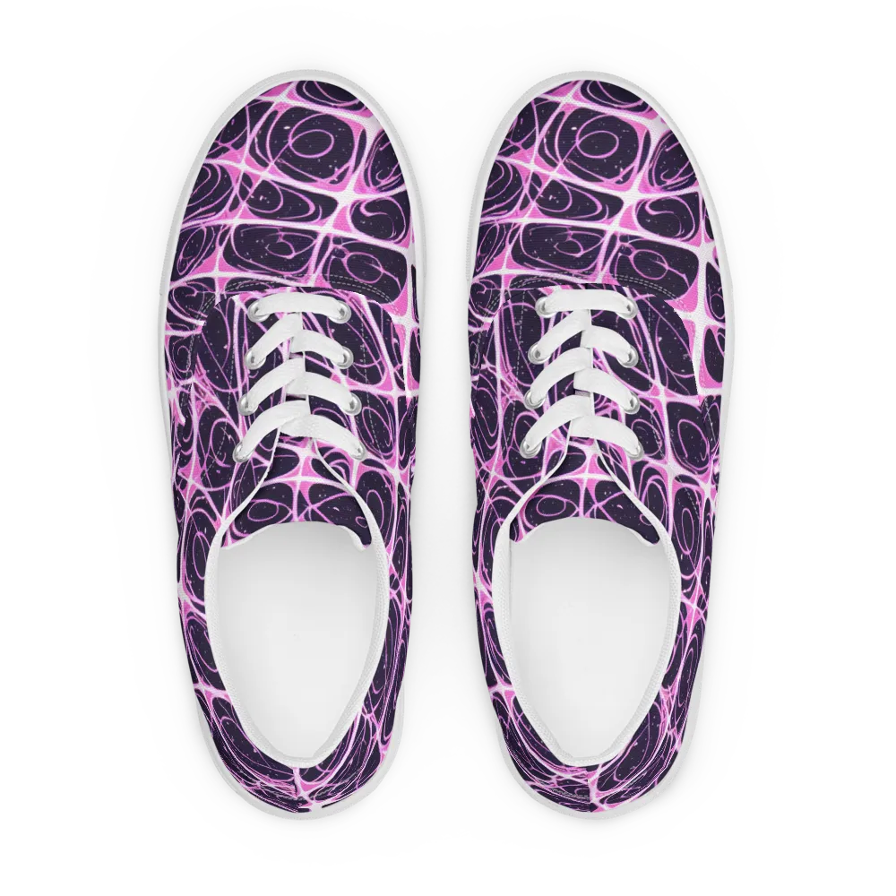Pink Nebula on Men's Lace-Up Canvas Shoes — Front