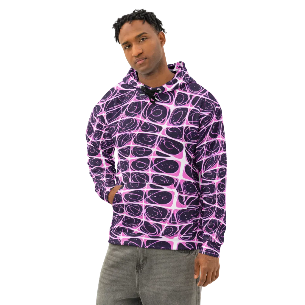Pink Nebula on Cotton Hoodie — Left Front