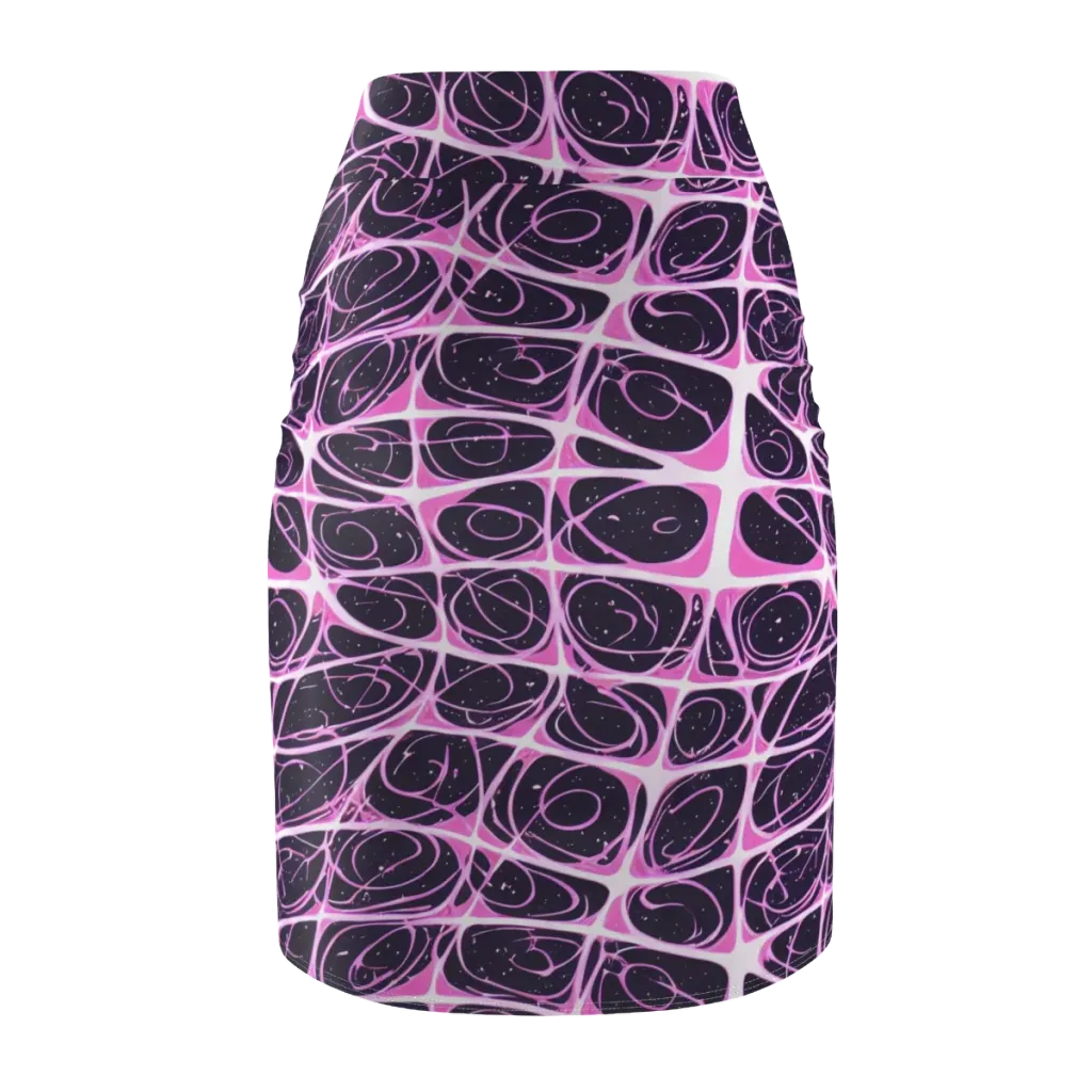 Pink Nebula on Pencil Skirt — Back