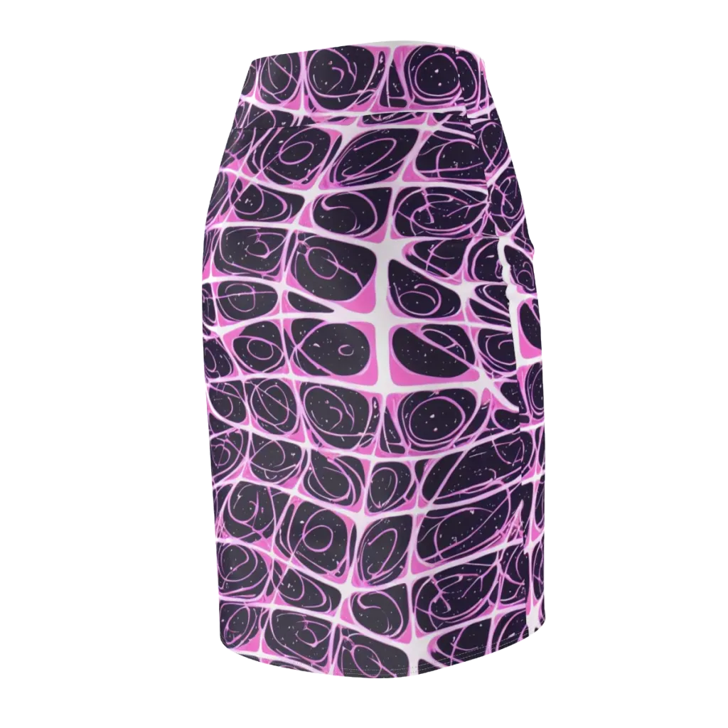 Pink Nebula on Pencil Skirt — Back Side