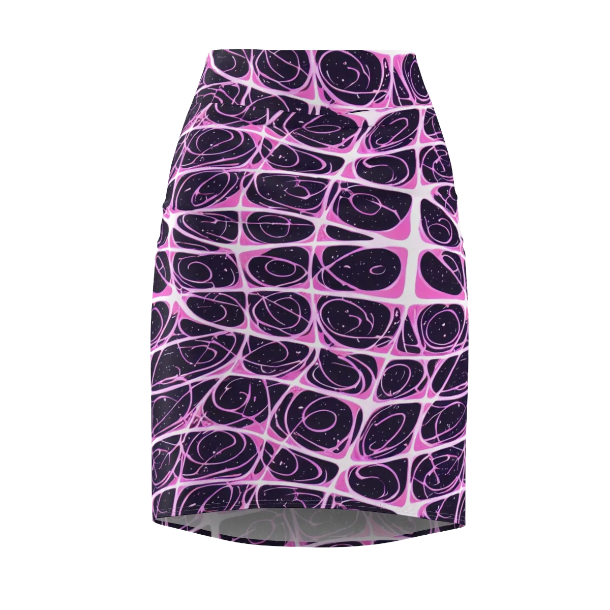 Pink Nebula on Pencil Skirt — Front