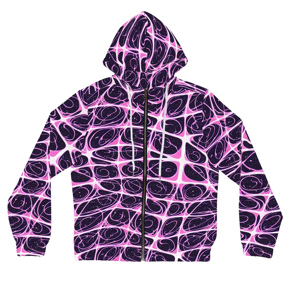Pink Nebula on Women's Full-Zip Hoodie — Front